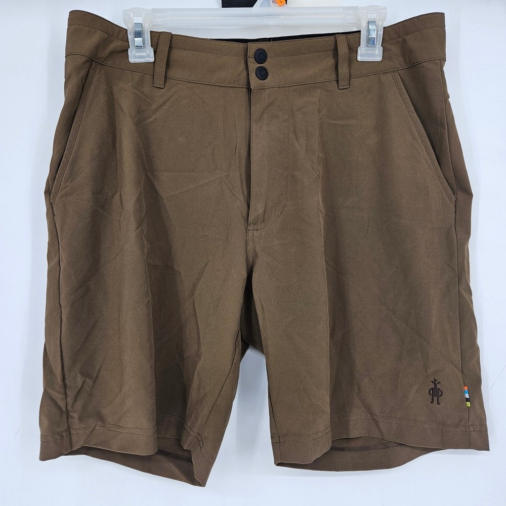 Smartwool Shorts Mens Medium Merino Brown Running Activewear Training Wool Blend